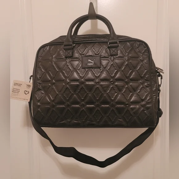 Puma Oversized Classics Archive Sports Bag with Handles, Black Metallic - Picture 5 of 12